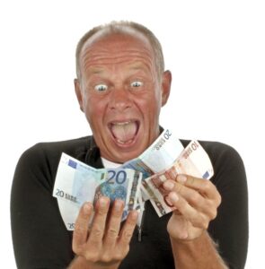 homme excite billets euros